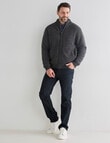 Chisel Long Sleeve Zip Through Jumper, Charcoal Marle product photo View 05 S