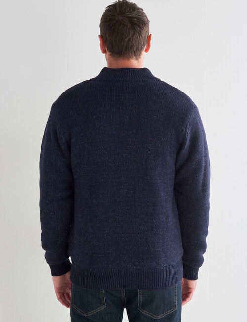 Chisel Knit Sweater, Navy Marle product photo View 02 L