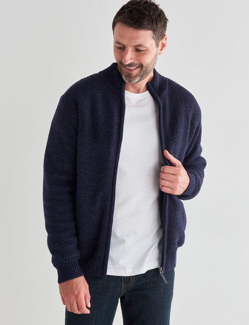 Chisel Knit Sweater, Navy Marle product photo View 05 L