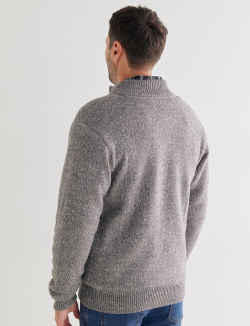 Chisel Zip Through Sweater, Natural Marle product photo View 02 L