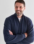 Chisel Miller 1/4 Zip Fleece Sweater, Navy Marle product photo