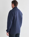 Chisel Miller 1/4 Zip Fleece Sweater, Navy Marle product photo View 02 S