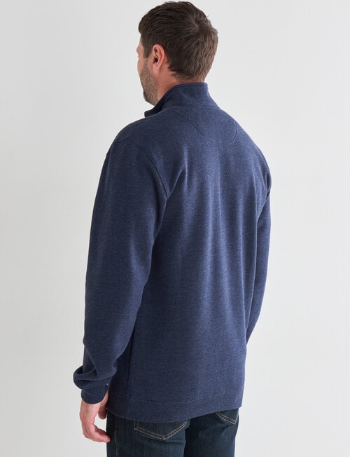 Chisel Miller 1/4 Zip Fleece Sweater, Navy Marle product photo View 02 L