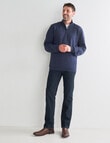 Chisel Miller 1/4 Zip Fleece Sweater, Navy Marle product photo View 03 S