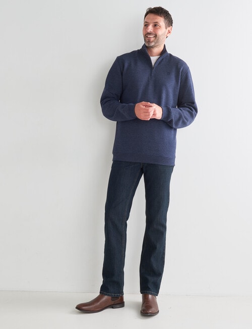 Chisel Miller 1/4 Zip Fleece Sweater, Navy Marle product photo View 03 L