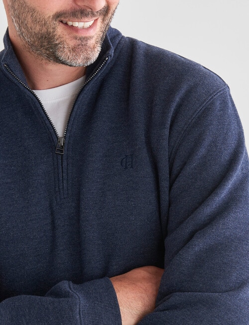 Chisel Miller 1/4 Zip Fleece Sweater, Navy Marle product photo View 04 L