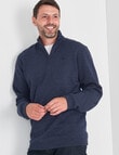 Chisel Miller 1/4 Zip Fleece Sweater, Navy Marle product photo View 05 S