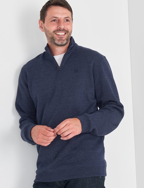 Chisel Miller 1/4 Zip Fleece Sweater, Navy Marle product photo View 05 L