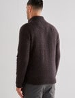 Kauri Trail Dylan Quarter Zip Sweater, Brown Marle product photo View 02 S