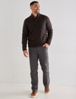 Kauri Trail Dylan Quarter Zip Sweater, Brown Marle product photo View 03 S