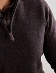 Kauri Trail Dylan Quarter Zip Sweater, Brown Marle product photo View 04 S