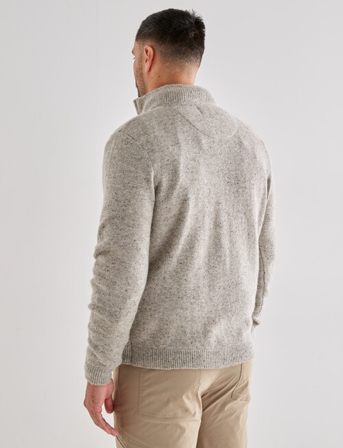 Kauri Trail Dylan Quarter Zip Sweater, Natural Marle product photo View 02 L