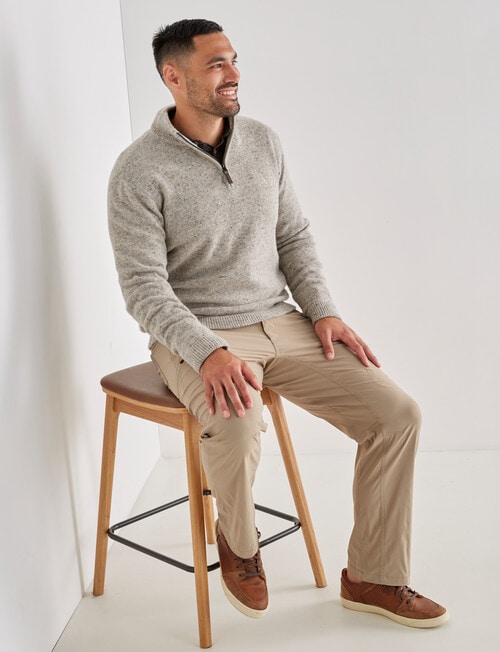 Kauri Trail Dylan Quarter Zip Sweater, Natural Marle product photo View 03 L