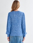 Zest Long Sleeve Rib Spacedye Top, Blue & White product photo View 02 S