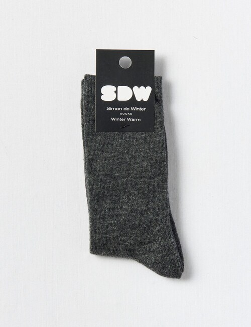 Simon De Winter Winter Warm Crew Sock, Charcoal Marle product photo View 02 L