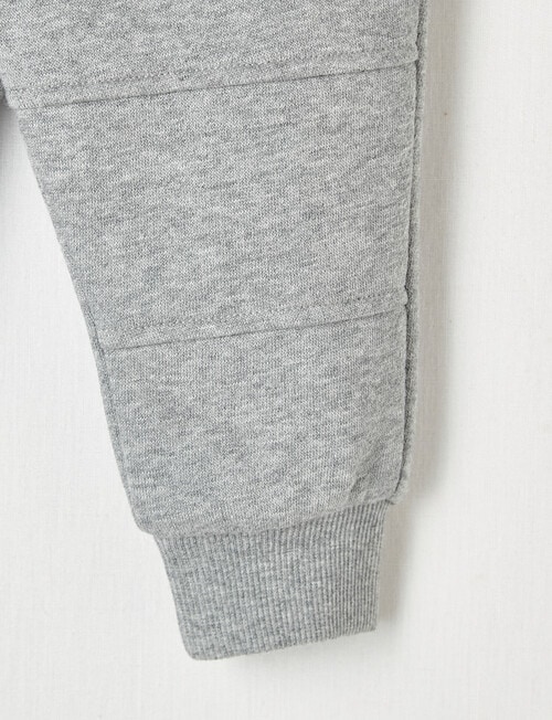 Teeny Weeny Fleece Track Pant, Grey Marle product photo View 03 L