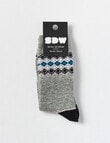 Simon De Winter Winter Warm Crew Sock, Multi Geo Blush product photo View 02 S