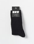Simon De Winter Winter Warm Crew Sock, Textured Geo Black product photo View 02 S