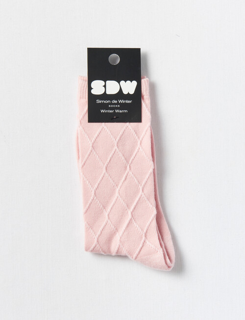 Simon De Winter Winter Warm Crew Sock, Diamond Blush product photo View 02 L