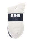 Simon De Winter Rib Cuff 3/4 Crew Sock, 3-Pack, Ivory, Light Grey & Black product photo