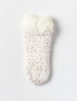 Simon De Winter Sherpa Lined Home Socks, Neutrals product photo