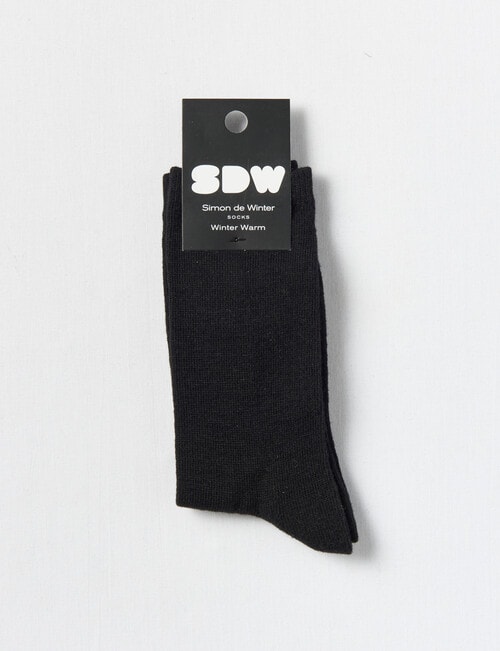 Simon De Winter Winter Warm Crew Sock, Black product photo View 02 L
