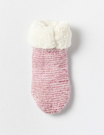 Simon De Winter Sherpa Lined Home Socks, Pink product photo