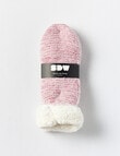 Simon De Winter Sherpa Lined Home Socks, Pink product photo View 02 S