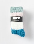 Simon De Winter Fluffy Yarn Strips Home Socks, 2-Pack, Blush product photo View 02 S
