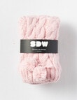 Simon De Winter Sherpa Lined Cable Knit Home Socks, Blush product photo View 02 S