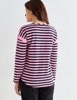 Line 7 Stripe Interpid Top, Pink & Black product photo View 02 S