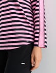 Line 7 Stripe Interpid Top, Pink & Black product photo View 05 S