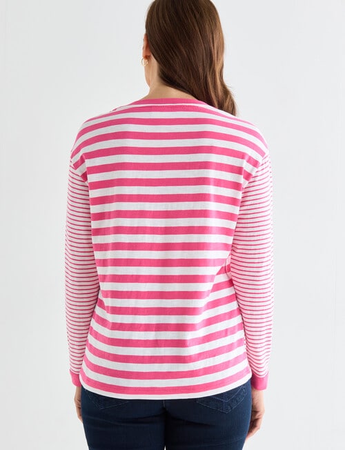 Line 7 Stripes Process Top, Pink & White product photo View 02 L
