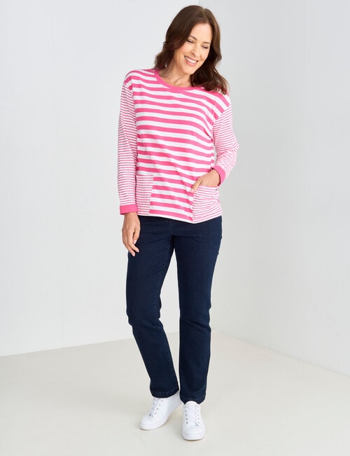Line 7 Stripes Process Top, Pink & White product photo View 03 L