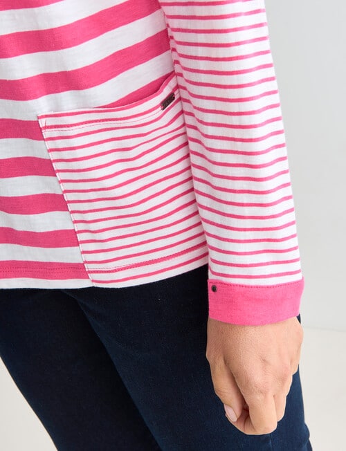 Line 7 Stripes Process Top, Pink & White product photo View 04 L