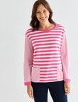 Line 7 Stripes Process Top, Pink & White product photo View 05 S