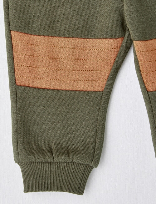 Teeny Weeny Spliced Fleece Track Pant, Khaki product photo View 03 L