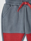 Teeny Weeny Spliced Fleece Track Pant, Charcoal product photo View 02 S
