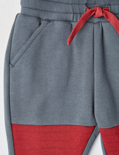 Teeny Weeny Spliced Fleece Track Pant, Charcoal product photo View 02 L