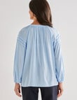 Ella J Pleat Sleeve Top, Pale Blue product photo View 02 S