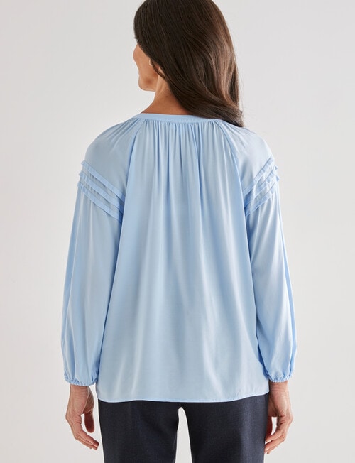 Ella J Pleat Sleeve Top, Pale Blue product photo View 02 L