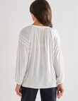 Ella J Pleat Sleeve Top, Ivory product photo View 02 S