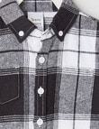 Teeny Weeny Woven Flannel Shirt, MultiBlack & White product photo View 02 S