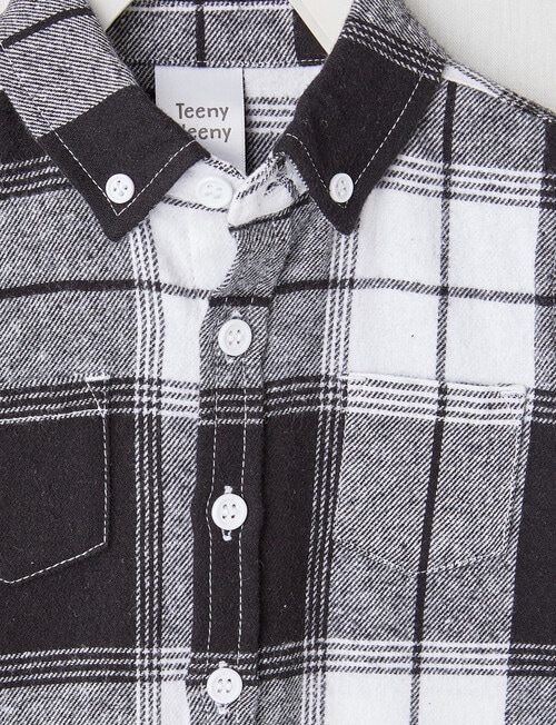 Teeny Weeny Woven Flannel Shirt, MultiBlack & White product photo View 02 L