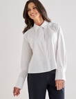 Ella J Classic Cotton Shirt, White product photo