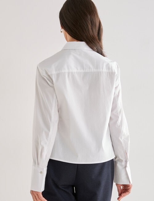 Ella J Classic Cotton Shirt, White product photo View 02 L