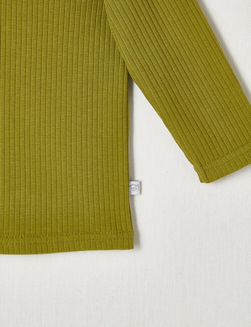 Teeny Weeny Long-Sleeve Rib Tee, Frog Green product photo View 03 L