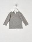 Teeny Weeny Long-Sleeve Rib Tee, Grey Marle product photo