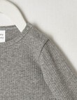 Teeny Weeny Long-Sleeve Rib Tee, Grey Marle product photo View 02 S