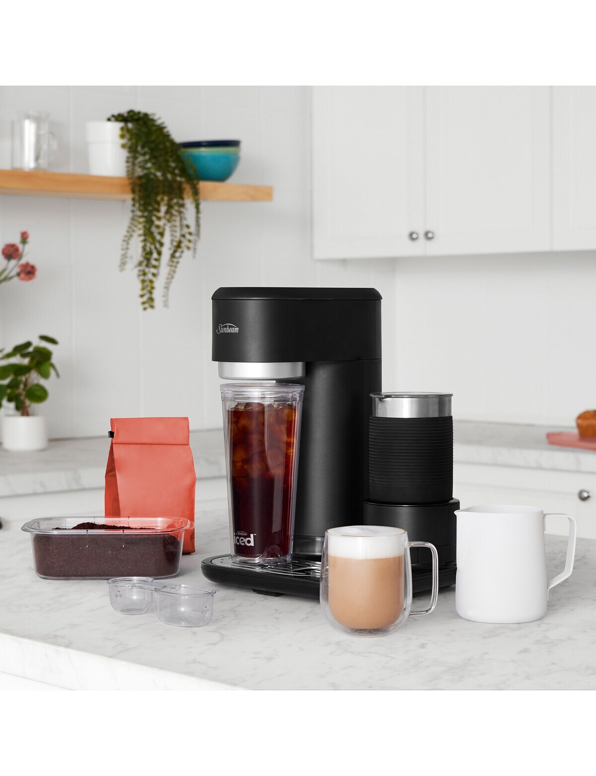 Sunbeam Iced+Hot+Frothy Coffee Machine, SDP1500BK Coffee Makers & Water Coolers